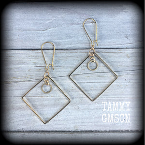 Geometric earrings-Square and circle earrings