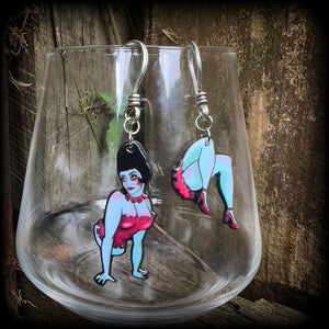 Beetlejuice earrings-Zombie earrings-Halloween earrings