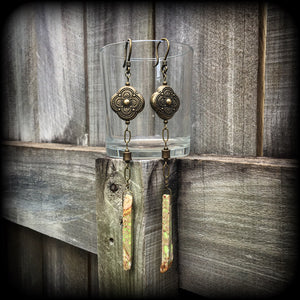 Sea sediment jasper and antique bronze earrings