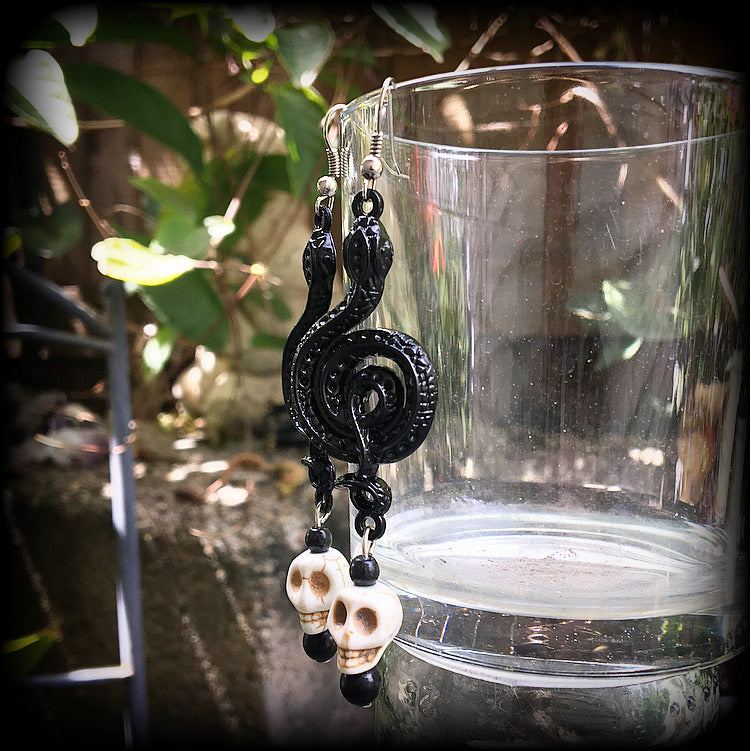 Damballah earrings-Serpent earrings