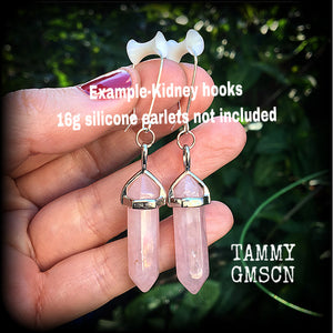 Rose quartz earrings-Gemstone earrings