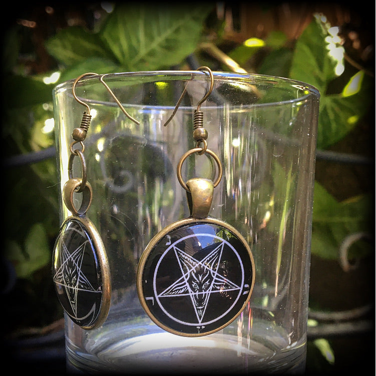 Baphomet earrings-Occult jewelry