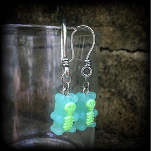 Skeleton earrings Gummy bears Halloween Candy Halloween earrings Halloween ear hangers Skeleton earrings