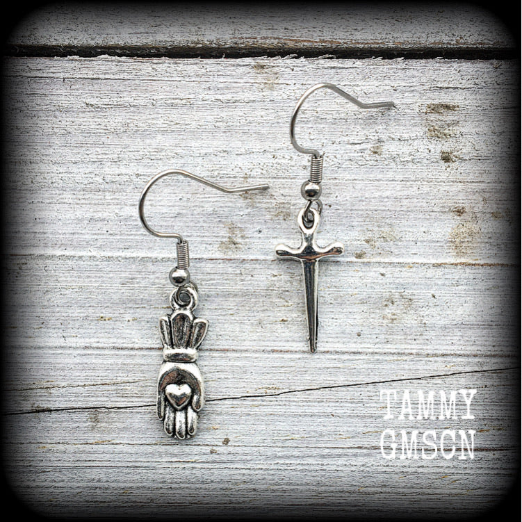 Ace of Swords earrings-Tarot card earrings