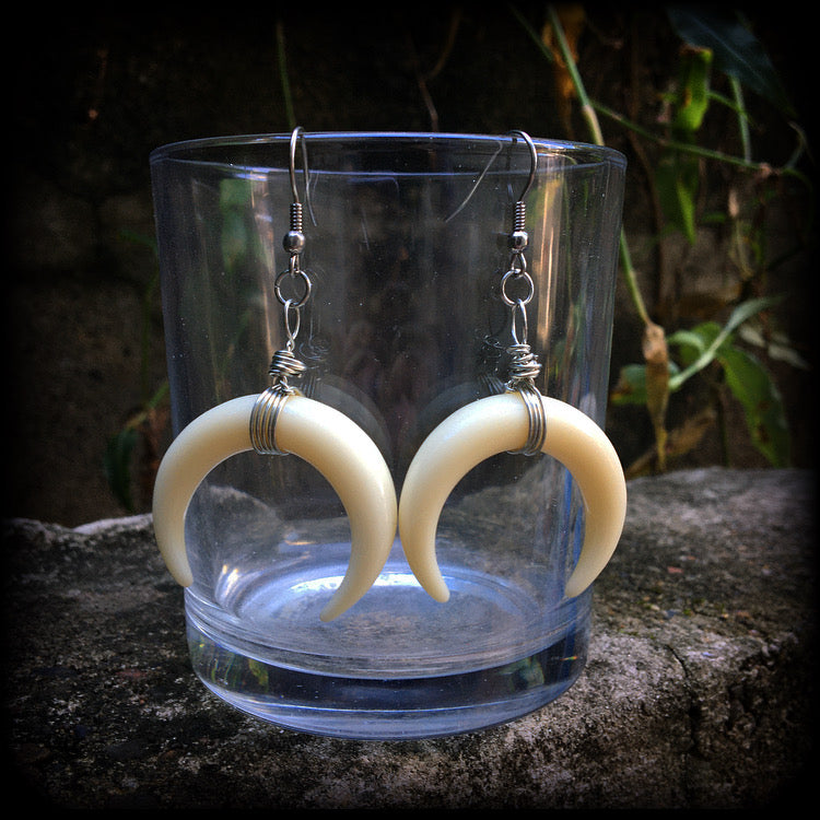 Double Horn earrings-Artemis earrings