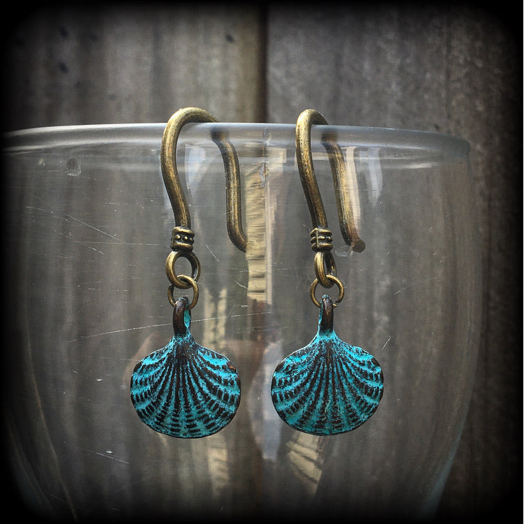 Shell earrings-Patina earrings