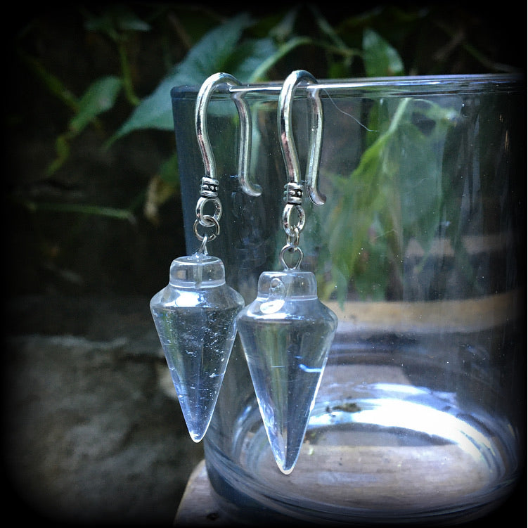 Clear quartz earrings-Gemstone earrings