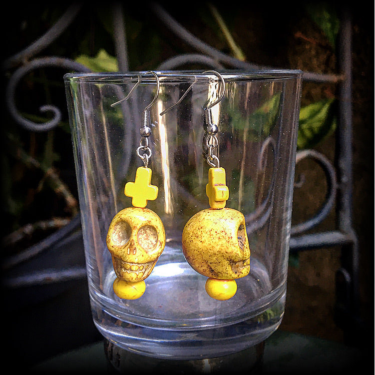 Skull earrings-Day of the dead earrings