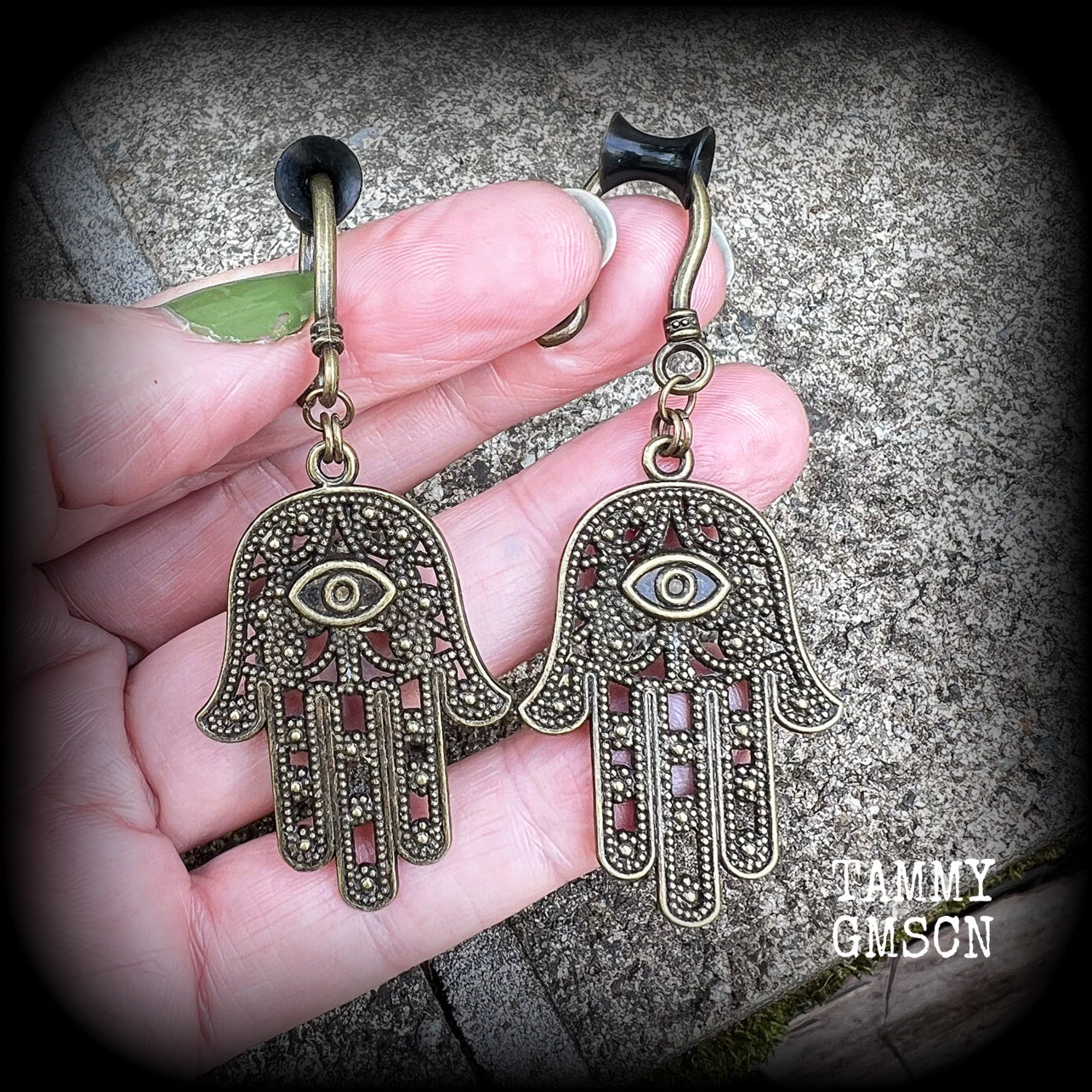 Hamsa hand earrings-Hand of Fatima earrings