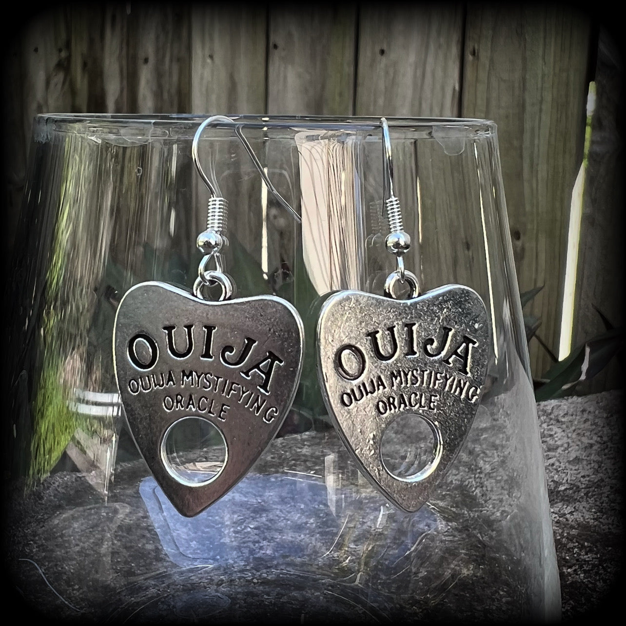 Ouija planchette earrings-Occult earrings