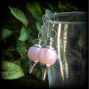 Rose Quartz earrings-Gemstone earrings