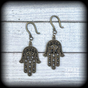 Hamsa hand earrings-Hand of Fatima earrings