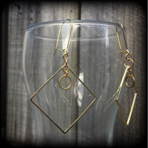 Geometric earrings-Square and circle earrings