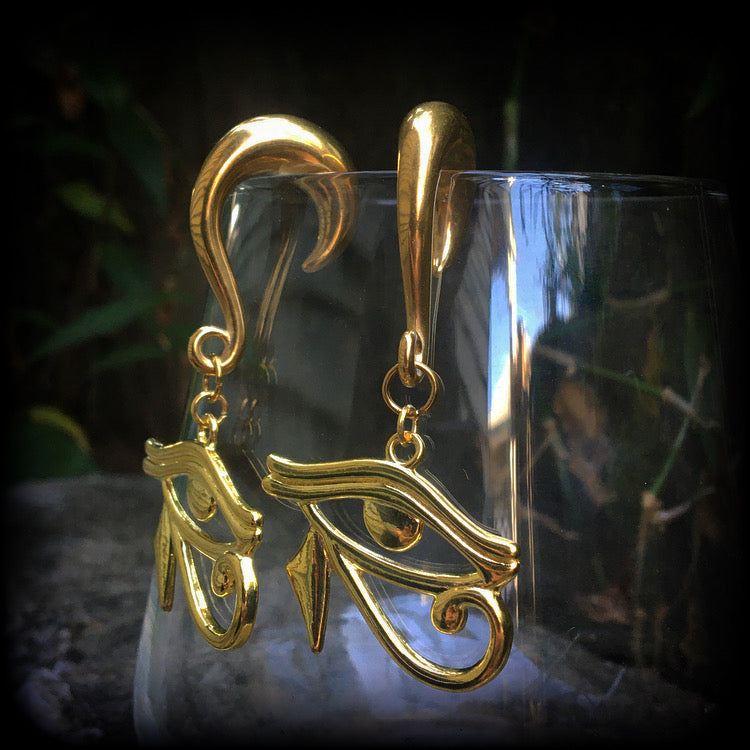 Eye of Ra gauged earrings-Egyptian jewelry