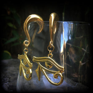 Eye of Ra gauged earrings-Egyptian jewelry