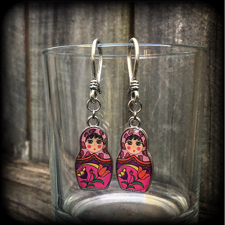 Babushka earrings-Russian doll earrings