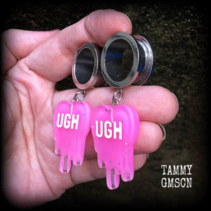 Melting heart tunnel earrings-UGH earrings