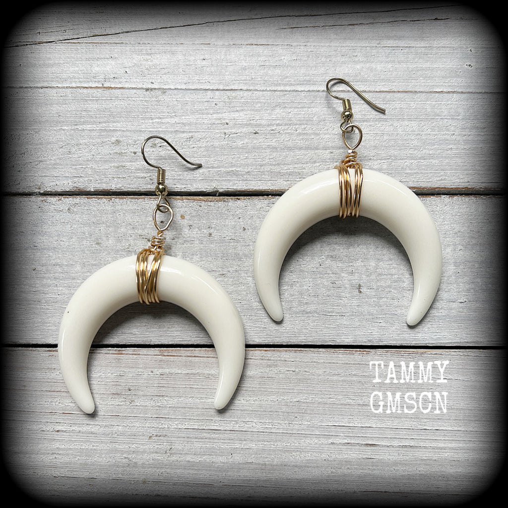 Artemis earrings-Double Horn earrings