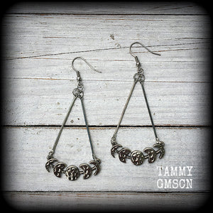 Moon phase earrings-Moon earrings