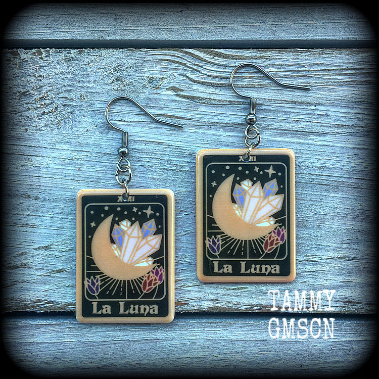 La Luna earrings-Tarot card earrings