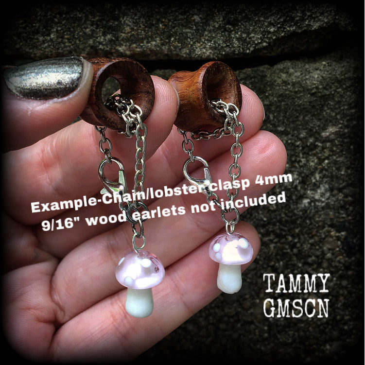 Purple mushroom earrings-Ear hangers