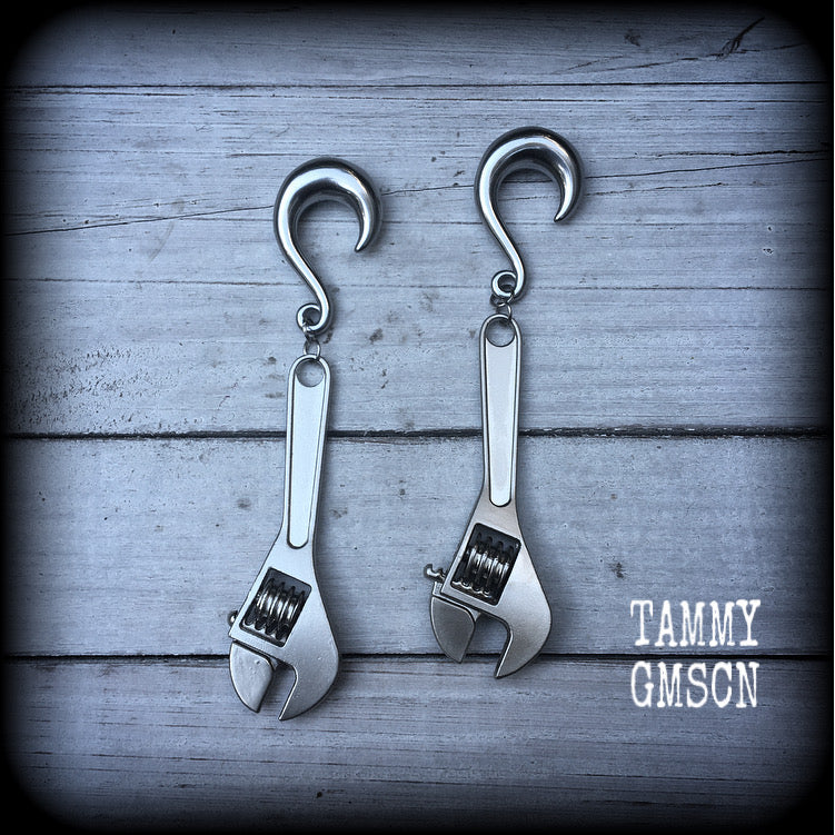 Wrench gauged earrings-Novelty ear weights