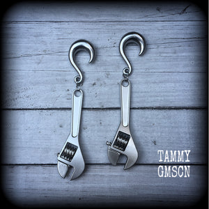 Wrench gauged earrings-Novelty ear weights