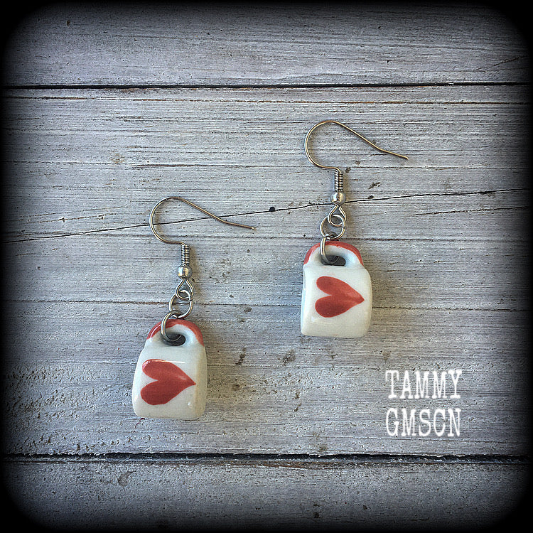 Teacup earrings-Heart earrings