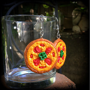 Margherita pizza earrings