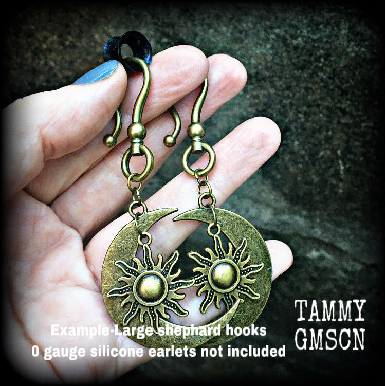 Esoteric sun and moon earrings-Ear hangers