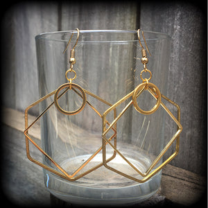 Hexagon-Circle-Square-Geometric earrings