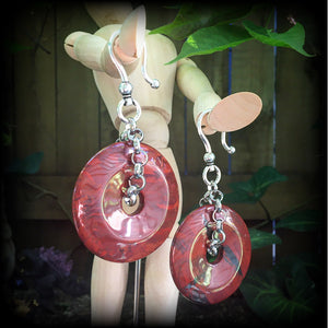 Red jasper ear weights-Ear hangers