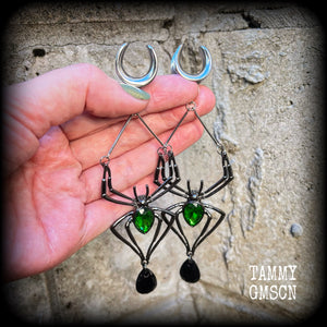 Oversized spider earrings-Insect gauged earrings