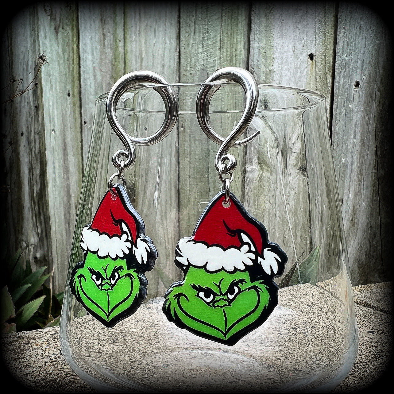 Christmas gauged earrings 