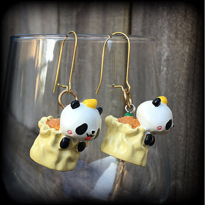 Panda earrings-Dumpling earrings