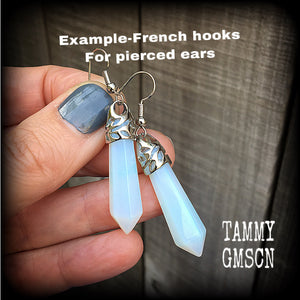 Opalite earrings-Gemstone ear hangers