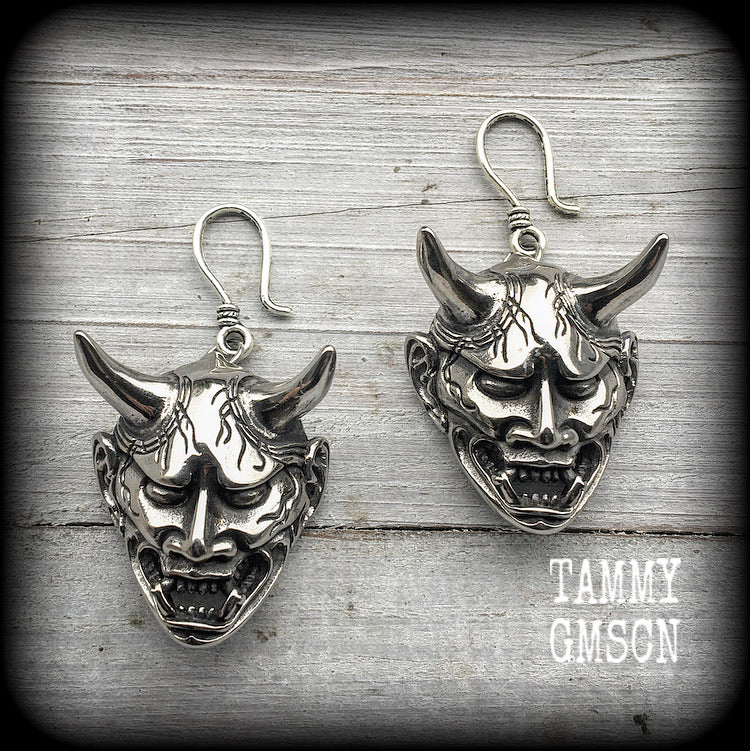 Hannya Mask earrings-Ear hangers