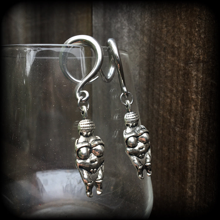 Venus of Willendorf gauged earrings