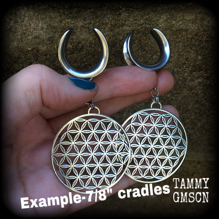 Flower of life gauged earrings-Sacred geometry