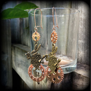 Alice in Wonderland steampunk earrings