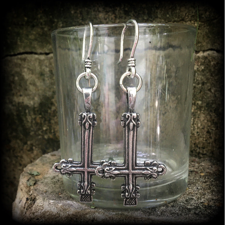 St Peters Cross earrings-Ear hangers