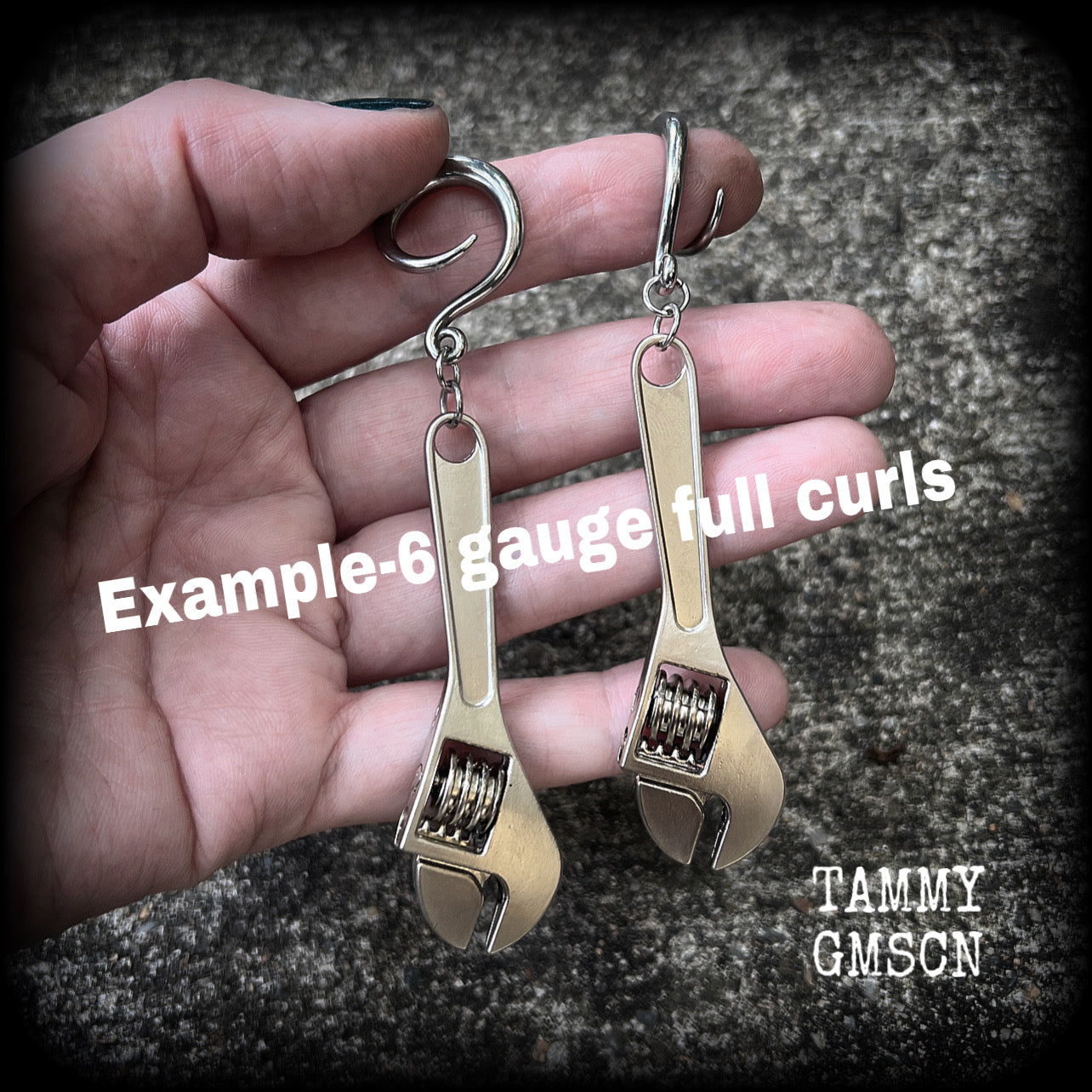 Monkey wrench earrings-Ear hangers