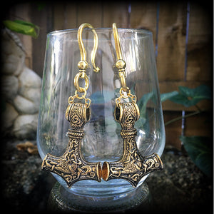 Thors Hammer ear weights-Gauged earrings