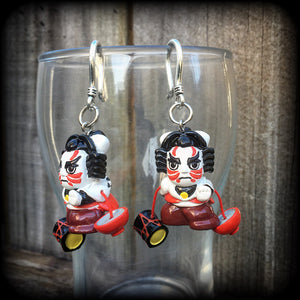 Japanese drummer earrings-Taiko earrings