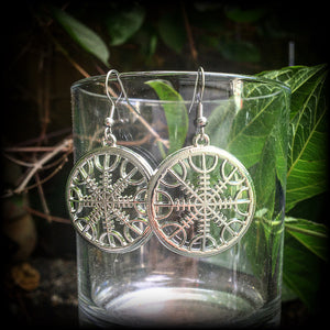 Helm of Awe-Runic wheel earrings