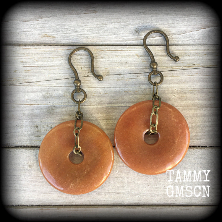 Indian agate earrings-Ear hangers