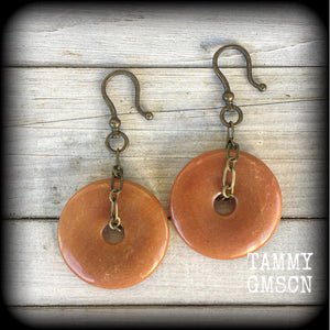 Indian agate earrings-Ear hangers