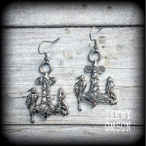 Thors Hammer earrings-Viking earrings