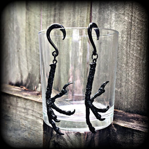 Harpy feet gauged earrings