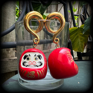 Daruma ear weights-Gauged earrings